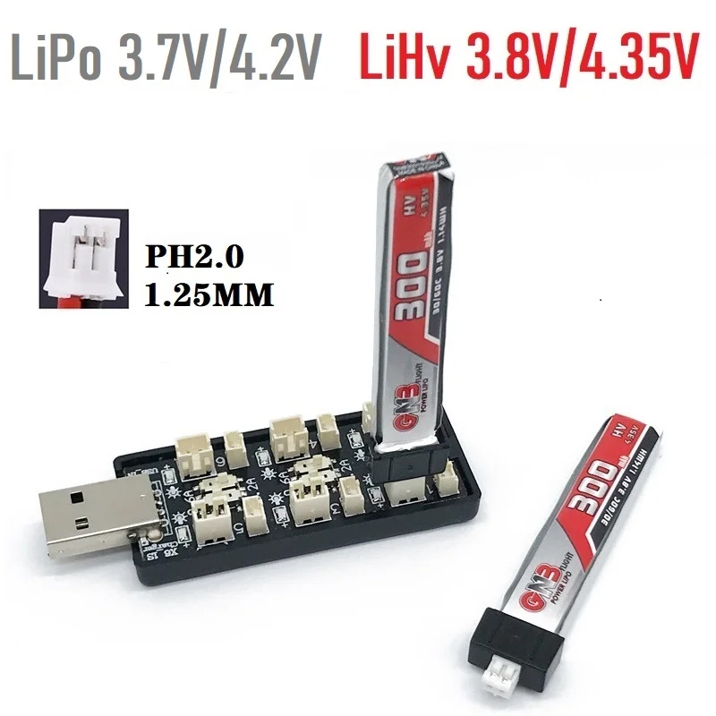 Drone Battery Balance Charger - 6CH USB 1S LiPo/LiHv 3.7 V/4.2