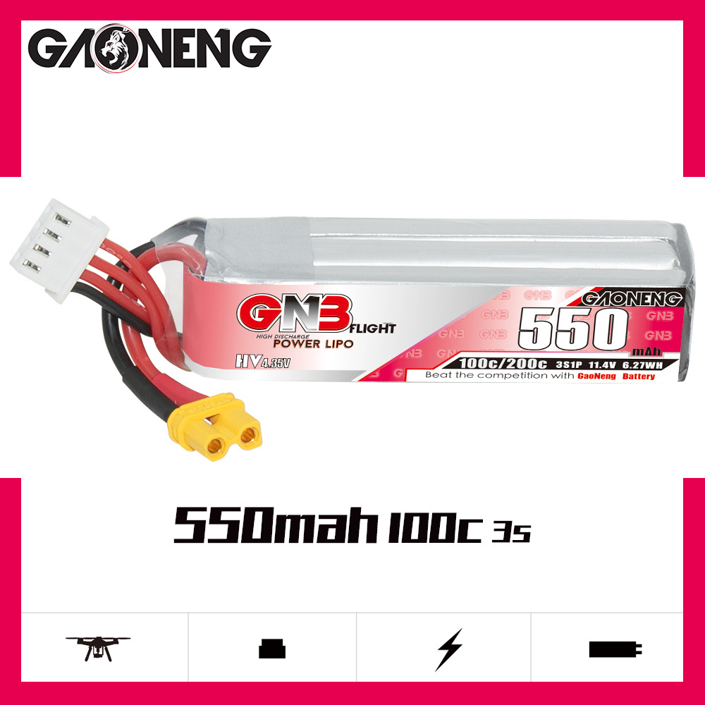 GNB HV 11.4V 550mAh 100C/200C  - Drone Battery Lipo recensie en prijs