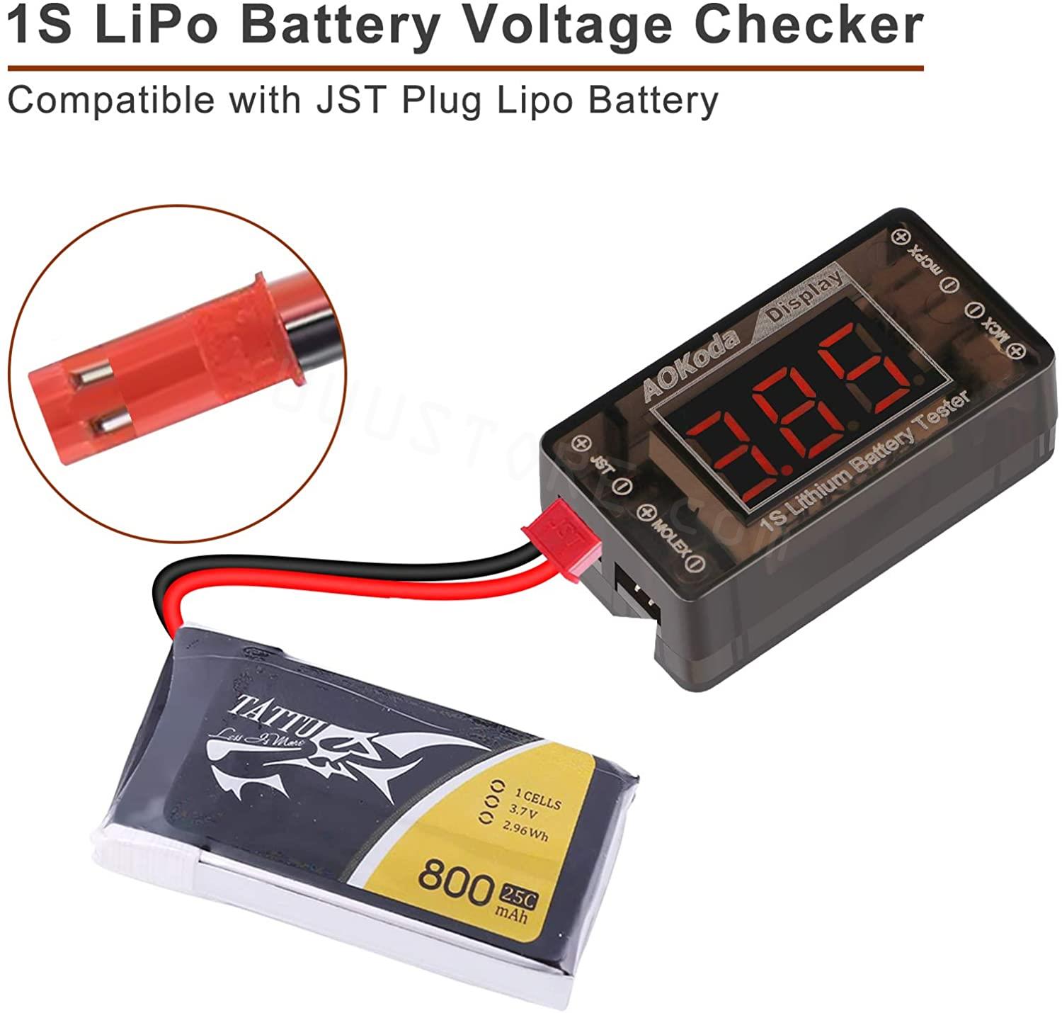 AOKoda AOK-041 1S LiPo batteri - Drone Battery Voltage Checker recensie en prijs