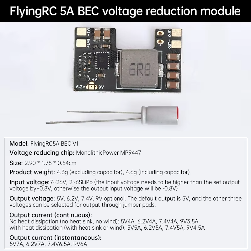 FlyingRC 5A BEC Step-Down Regu - Drone Battery 6S recensie en prijs