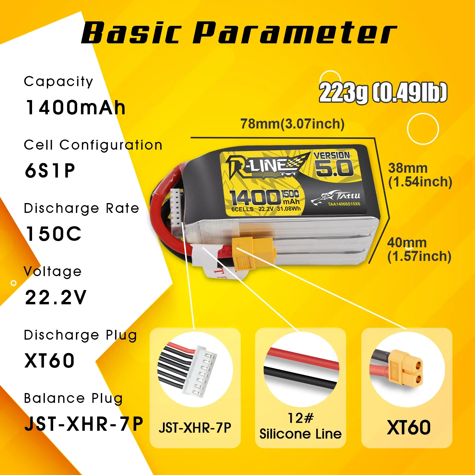 Tattu R-Line 1200mAh 1400mAh 6 - Drone Battery 6S recensie en prijs