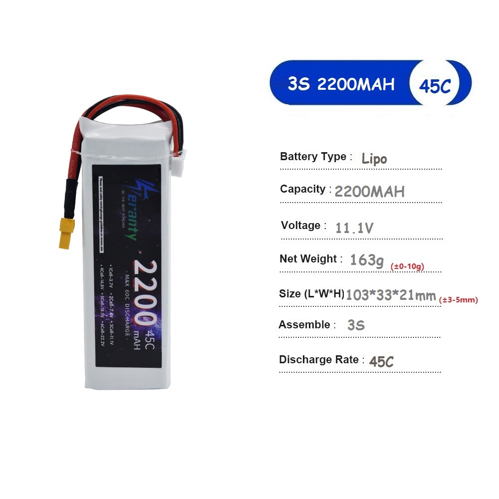 11.1V LiPo Batterij 3S 1500mAh - Drone Battery Li-Ion recensie en prijs