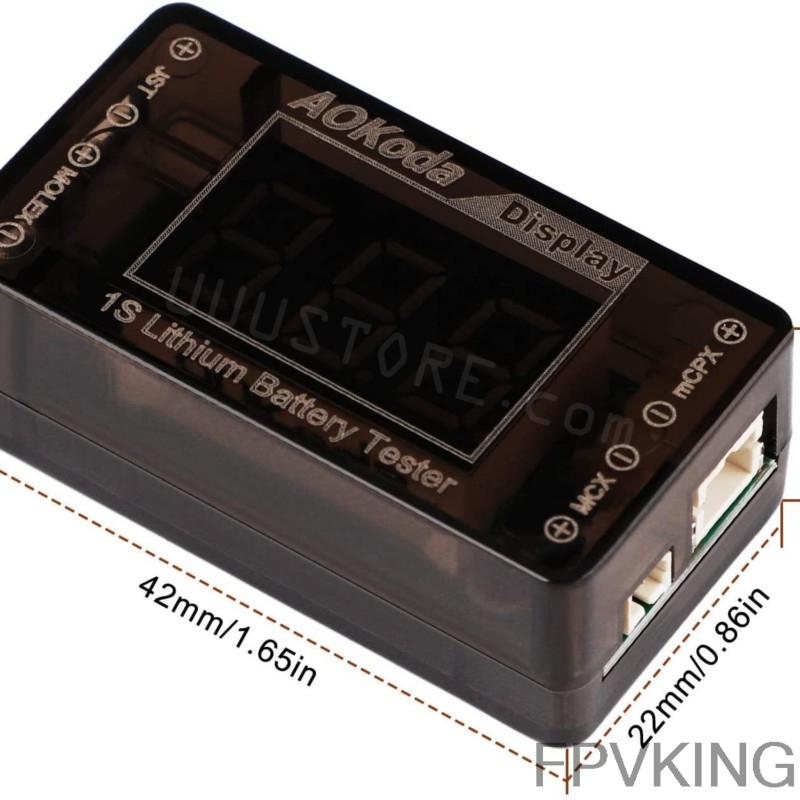 AOKoda AOK-041 1S LiPo batteri - Drone Battery Voltage Checker recensie en prijs